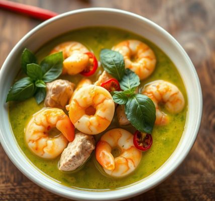 chicken and prawn thai green curry