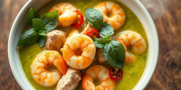 chicken and prawn thai green curry